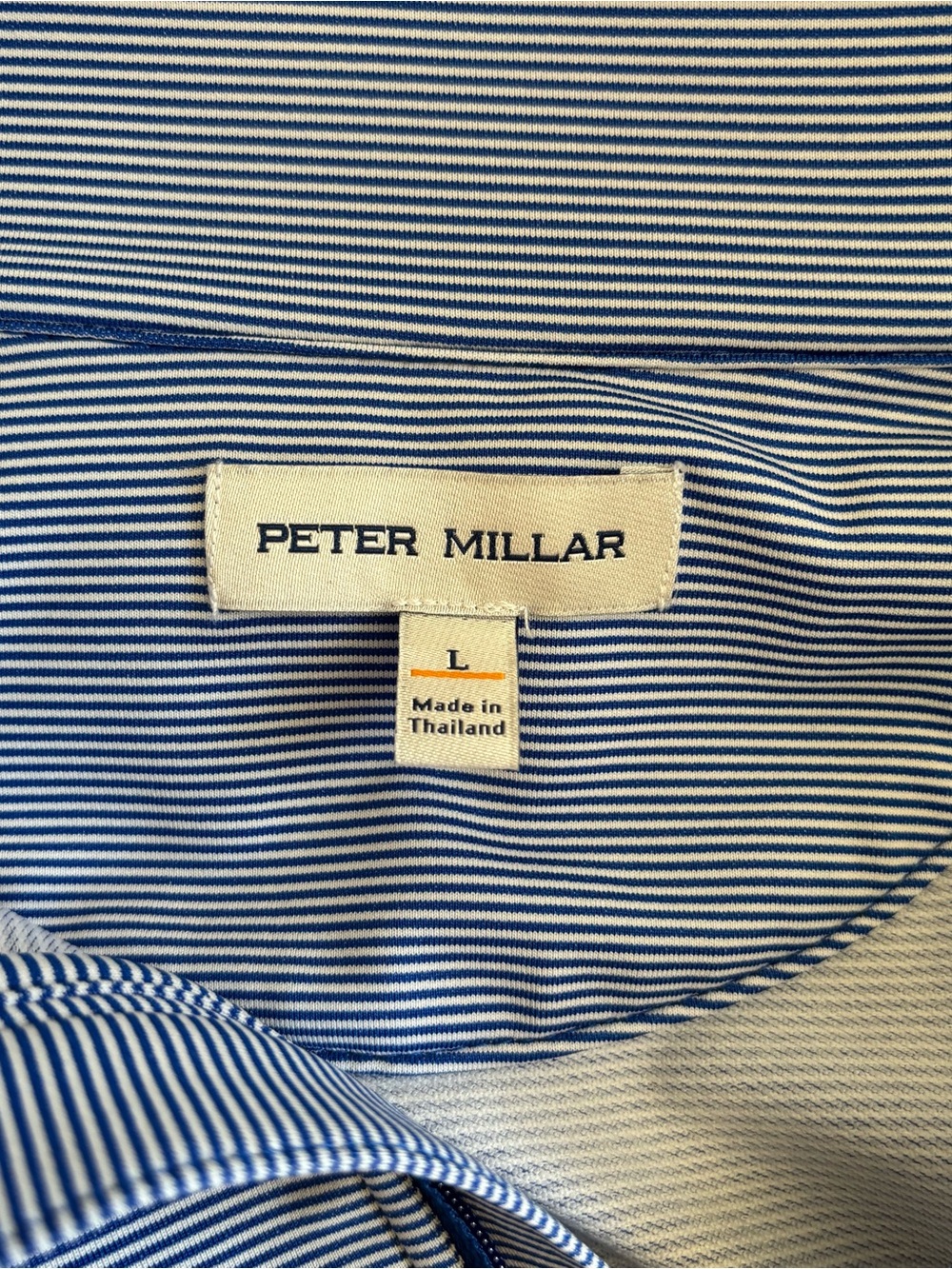 Peter Millar Los Angeles Dodgers Perth Sugar Stripe Performance Quarter Zip - Picture 7 of 7
